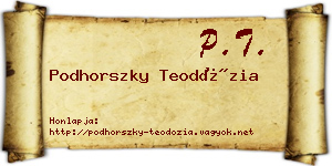 Podhorszky Teodózia névjegykártya